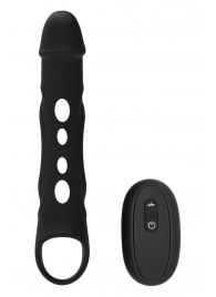 Черная насадка-удлинитель Vibrating Extender With Remote с вибрацией - Dream Toys - в Люберцах купить с доставкой