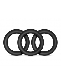 Набор из 3 черных эрекционных колец Black Small Penis Rings - Blush Novelties - в Люберцах купить с доставкой
