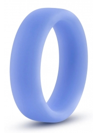 Голубое люминесцентное кольцо Silicone Glo Cock Ring - Blush Novelties - в Люберцах купить с доставкой