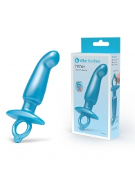 Голубая анальная пробка для массажа простаты Hither Silicone Prostate Plug - 14,3 см. - b-Vibe - в Люберцах купить с доставкой