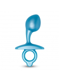 Голубая анальная пробка для массажа простаты Bulb Silicone Prostate Plug - 10,7 см. - b-Vibe - в Люберцах купить с доставкой