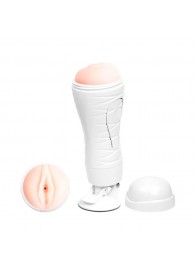 Мастурбатор-вагина Flora White с присоской и 12 режимами вибрации - Baile - в Люберцах купить с доставкой