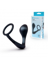 Черное эрекционное кольцо со стимулятором простаты Ringer Cock Ring   Plug - b-Vibe - в Люберцах купить с доставкой