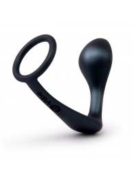 Черное эрекционное кольцо со стимулятором простаты Ringer Cock Ring   Plug - b-Vibe - в Люберцах купить с доставкой