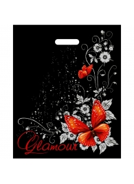 Черный пакет Glamour с вырубной ручкой (38х47 см) - Сима-Ленд - купить с доставкой в Люберцах