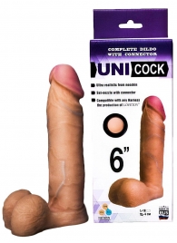 Насадка для страпона фаллической формы UNICOCK 6  - 18 см. - LOVETOY (А-Полимер) - купить с доставкой в Люберцах