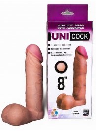 Фаллическая насадка для страпона UNICOCK 8  - 20 см. - LOVETOY (А-Полимер) - купить с доставкой в Люберцах