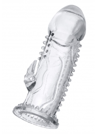 Прозрачная насадка на пенис с шипиками и коготком - 13,5 см. - A-toys - в Люберцах купить с доставкой