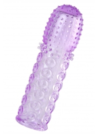Фиолетовая рельефная насадка на пенис - 13,5 см. - A-toys - в Люберцах купить с доставкой