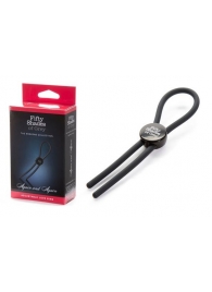 Тёмно-серое эрекционное кольцо с зажимом Again and Again Adjustable Cock Ring - Fifty Shades of Grey - в Люберцах купить с доставкой