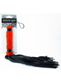 Нежная плеть с красным мехом BDSM Light - 43 см. - БДСМ Арсенал - купить с доставкой в Люберцах