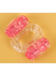 Прозрачное виброкольцо с двумя вибропульками - Toyfa Basic - в Люберцах купить с доставкой