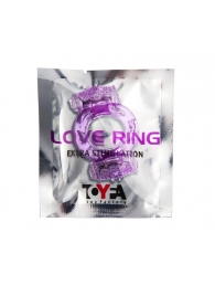 Фиолетовое виброкольцо с двумя вибропульками - Toyfa Basic - в Люберцах купить с доставкой