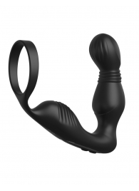 Черный вибростимулятор простаты с эрекционным кольцом Ass-Gasm Pro P-Spot Milker - Pipedream - в Люберцах купить с доставкой