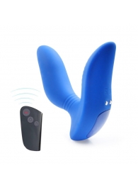 Синий вибромассажер простаты 3,5’’ Remote Control Curve P-spot Massager - 12 см. - Erokay - в Люберцах купить с доставкой