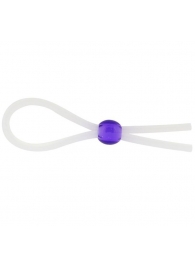 Прозрачное лассо с фиолетовой бусиной SILICONE COCK RING WITH BEAD LAVENDER - NMC - в Люберцах купить с доставкой