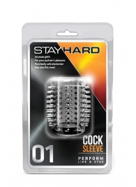 Прозрачная насадка с шипами STAY HARD COCK SLEEVE 01 CLEAR - Blush Novelties - в Люберцах купить с доставкой