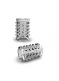 Прозрачная насадка на пенис с шишечками STAY HARD COCK SLEEVE 02 CLEAR - Blush Novelties - в Люберцах купить с доставкой