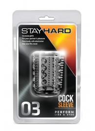 Прозрачная насадка с шипами и шишечками STAY HARD COCK SLEEVE 03 CLEAR - Blush Novelties - в Люберцах купить с доставкой