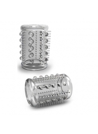 Прозрачная насадка с шипами и шишечками STAY HARD COCK SLEEVE 03 CLEAR - Blush Novelties - в Люберцах купить с доставкой