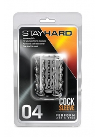 Прозрачная насадка с бороздками STAY HARD COCK SLEEVE 04 CLEAR - Blush Novelties - в Люберцах купить с доставкой