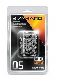 Прозрачная насадка с капельками STAY HARD COCK SLEEVE 05 CLEAR - Blush Novelties - в Люберцах купить с доставкой