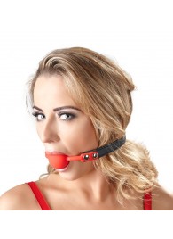 Силиконовый кляп-шар на чёрных ремешках Red Gag silicone - Orion - купить с доставкой в Люберцах