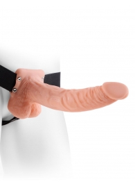Полый страпон телесного цвета Hollow Strap-On with Balls - 24 см. - Pipedream - купить с доставкой в Люберцах