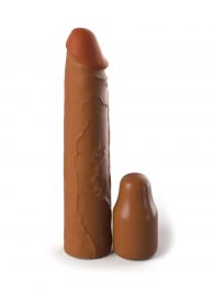 Коричневая насадка на член 2  Silicone X-tension - 20,3 см. - Pipedream - в Люберцах купить с доставкой