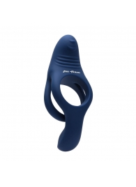 Синее эрекционное виброкольцо с двойным подхватом мошонки Ring Around The Rosy - Zero Tolerance - в Люберцах купить с доставкой