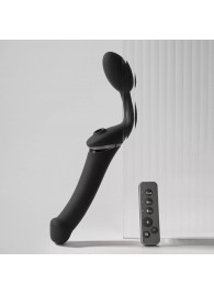 Черный безремневой вибрострапон Strap-On-Me Multi Orgasm Size XL - Strap-on-me - купить с доставкой в Люберцах