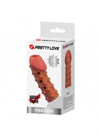 Телесная открытая насадка на пенис с бугорками - 19,8 см. - Baile - в Люберцах купить с доставкой