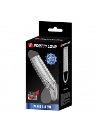 Прозрачная насадка на пенис с ребрышками и подхватом мошонки - Baile - в Люберцах купить с доставкой