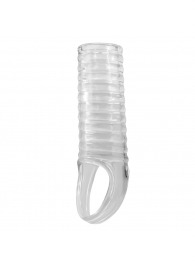 Прозрачная насадка на пенис с ребрышками и подхватом мошонки - Baile - в Люберцах купить с доставкой