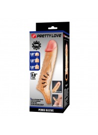 Телесная удлиняющая насадка на пенис с подхватом мошонки - Baile - в Люберцах купить с доставкой