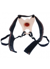 Телесный полый страпон на ремешках - 16,5 см. - Boys of Toys - купить с доставкой в Люберцах