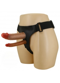 Темно-бежевый фаллопротез для двойного проникновения - 17,5 см. - Baile - купить с доставкой в Люберцах