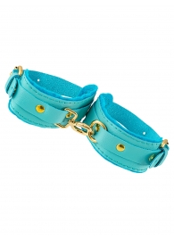 Голубые двуслойные кожаные оковы - Pecado - купить с доставкой в Люберцах