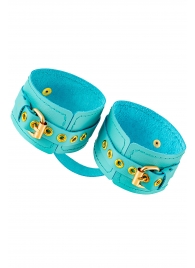 Голубые однослойные кожаные оковы - Pecado - купить с доставкой в Люберцах