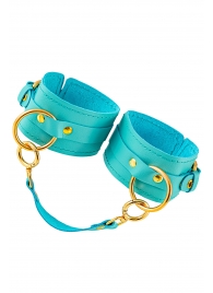 Голубые однослойные кожаные оковы - Pecado - купить с доставкой в Люберцах