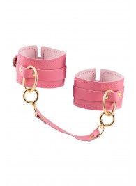 Розовые однослойные кожаные оковы - Pecado - купить с доставкой в Люберцах