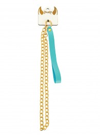 Голубой кожаный поводок с карабином для ошейника - 80 см. - Pecado - купить с доставкой в Люберцах