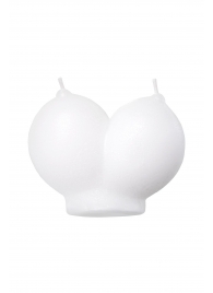 Белая сувенирная свеча «Сиськи» - Pecado - купить с доставкой в Люберцах