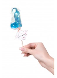 Голубой леденец в форме члена со вкусом блю кюрасао - 80 гр. - Sosuчki - купить с доставкой в Люберцах