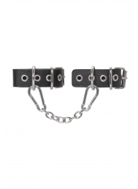 Черные кожаные наручники-браслеты из одного ремешка с люверсами - Pecado - купить с доставкой в Люберцах