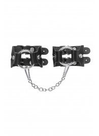 Черные кожаные наручники-браслеты из двух ремешков - Pecado - купить с доставкой в Люберцах