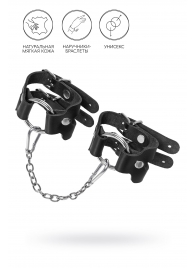 Черные кожаные наручники-браслеты из двух ремешков - Pecado - купить с доставкой в Люберцах