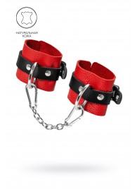 Красно-черные мягкие наручники с одним ремешком с люверсами - Pecado - купить с доставкой в Люберцах