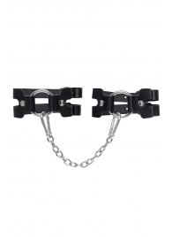 Черные кожаные оковы из двух ремешков - Pecado - купить с доставкой в Люберцах