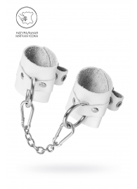 Белые мягкие кожаные наручники с люверсами - Pecado - купить с доставкой в Люберцах